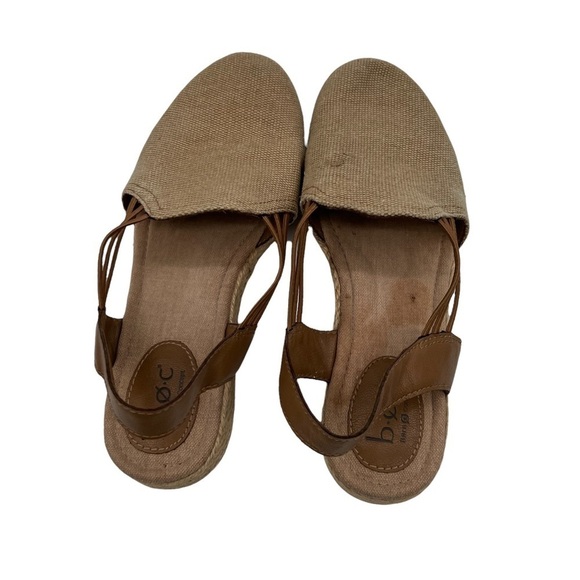 B.O.C. Born Tan Closed Toe Slingback Canvas Espadrille Sandals Size 7.5 Women's - Picture 5 of 11